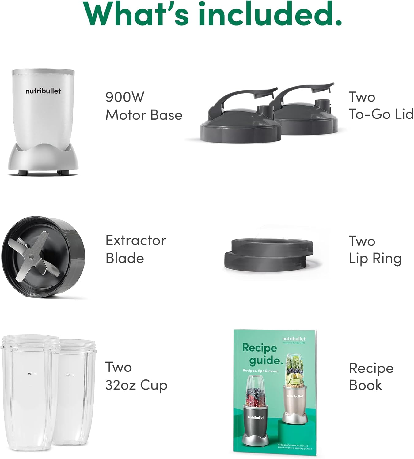 NutriBullet Pro 13-Piece Blender Set - Powerful 900W Motor in Sleek White Finish