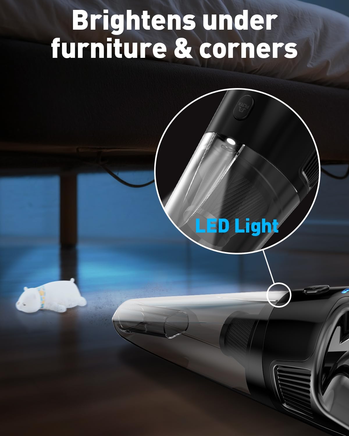 PowerSpeed CleanView Portable Handheld Vacuum - 16000Pa Suction Power | 1000mL Dust Cup & LED Light