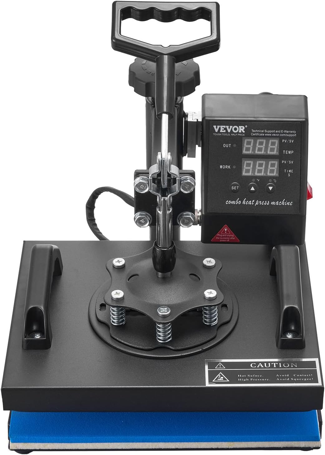 VEVOR Heat Press Machine - 12x10in Clamshell Sublimation Printer with Fast Heat-Up & Digital Control