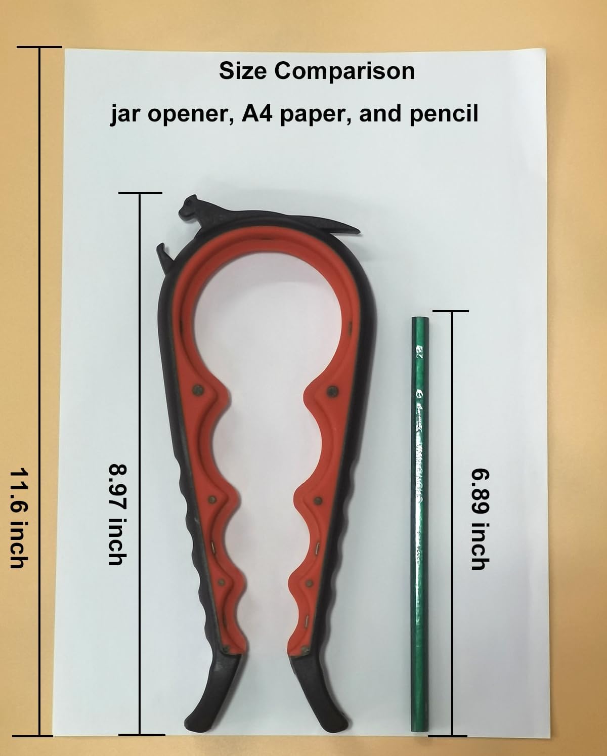 Otstar Jar Opener - Easy Grip Bottle & Can Opener for Seniors with Arthritis | Black & Red