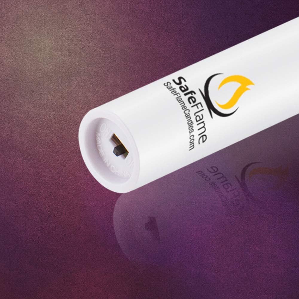 SafeFlame LED Flickering Handheld Candles - Batteries Included - Easy On/Off Switch | Box of 25 (Amber)