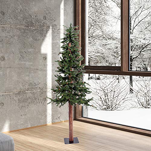 Vickerman 5ft Alpine Artificial Christmas Tree with Pine Cones - Rustic Faux Holiday Tree