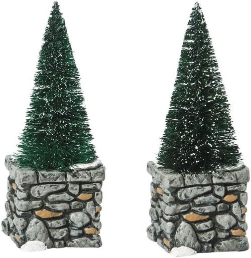 Department 56 Limestone Topiaries Accessory Figurine Set - Perfect for Village Decor (Set of 2)