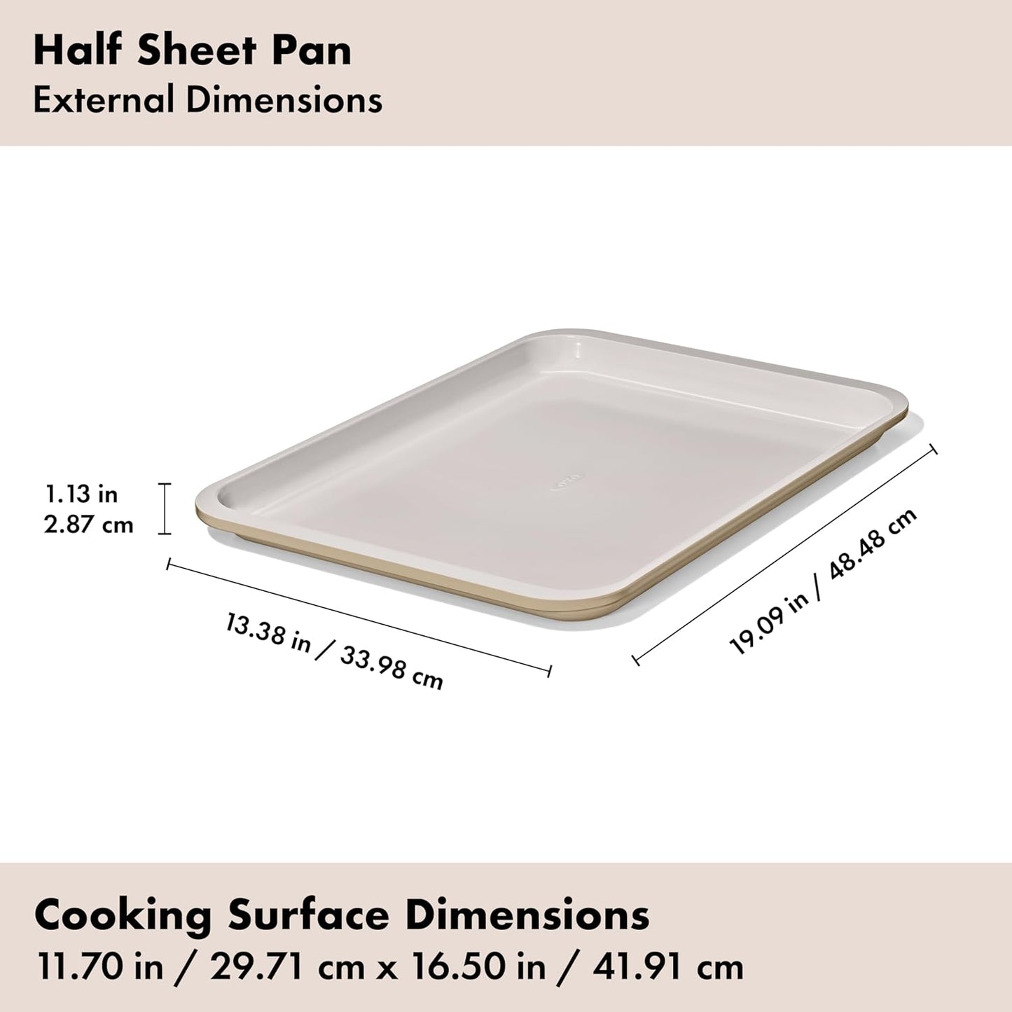 OXO Good Grips Half Sheet Pan - Non-Stick Pro Ceramic Coated Metal Bakeware for Perfect Biscuits