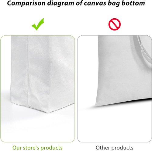 Faylapa Heavy-Duty Canvas Tote Bags - Reusable Grocery Bags for DIY & Painting | 12.2"x14.2" Size