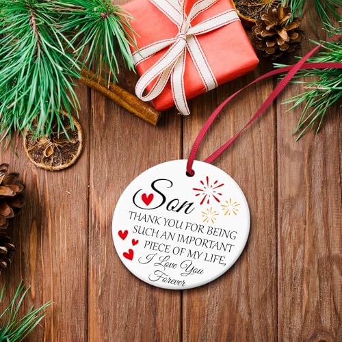 Son Christmas Ornament Gift from Mom - Graduation Birthday Keepsake