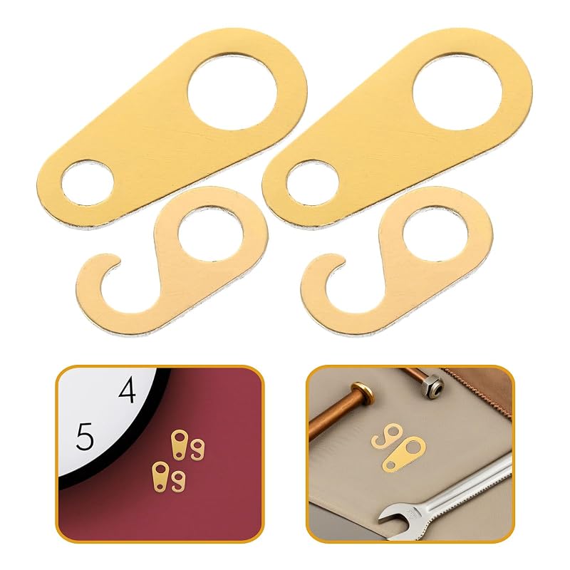Metal Clock Chain Tabs with Swivel Loop - 4Pcs for Grandfather Clocks