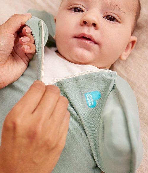 Love To Dream Swaddle - Baby Sleep Sack for Newborns | Self-Soothing Lite 0.2 TOG, Olive, 8-13 lbs