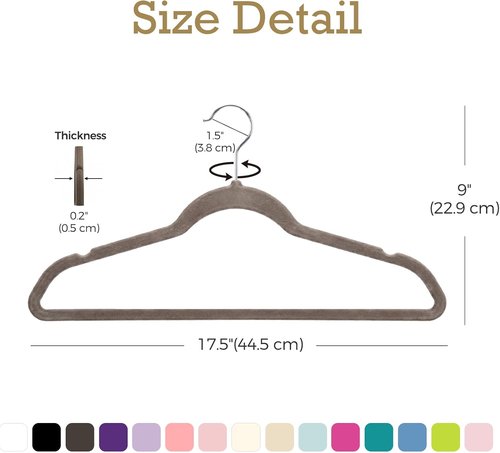 HOUSE DAY Velvet Hangers - Non-Slip Heavy Duty Clothes Hangers | 60 Pack Taupe, Space-Saving Design