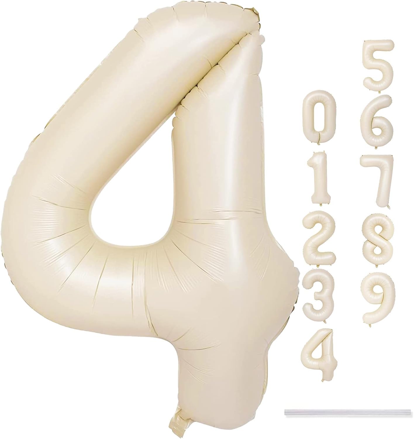 Skiennix 40-Inch Beige Foil Number Balloons Set | Self-Inflating 0-9 for Birthday & Anniversary Decor