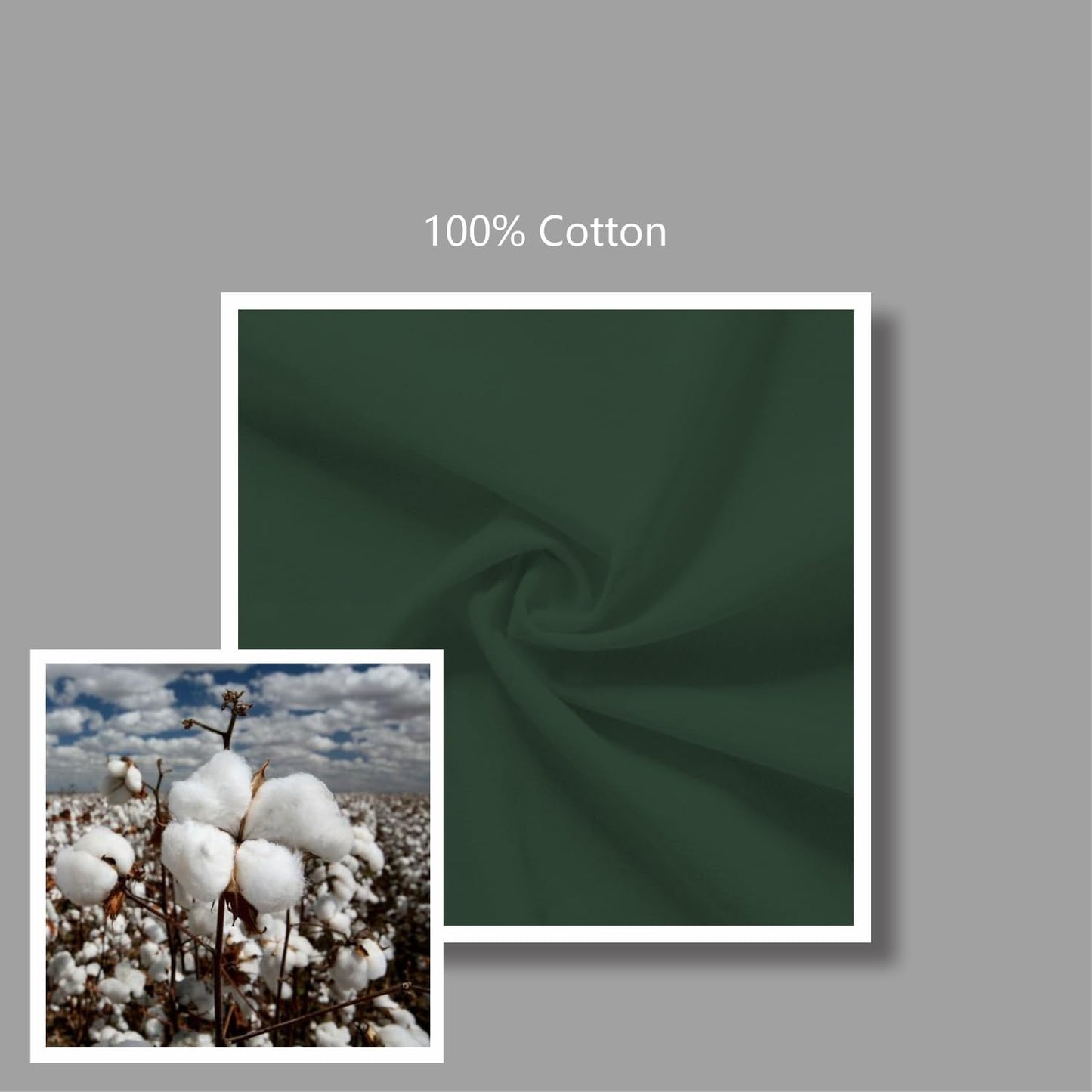 TOPDesign 12-Pack Reusable Cotton Tote Bags - Lightweight 16"x15" Green & Black for Grocery, DIY & Gifts