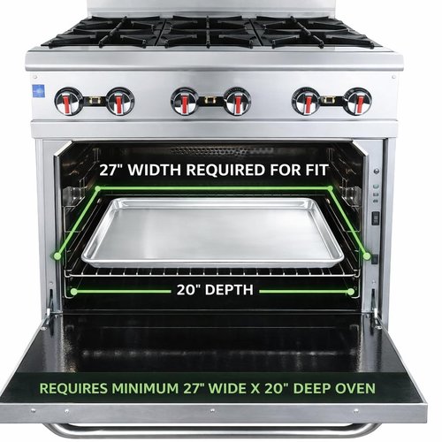 Chef Approved 26" Wide Aluminum Sheet Pan - Heavy-Duty Baking Bun for Restaurants | 26"W x 18"D x 1.13"H, 16-Gauge