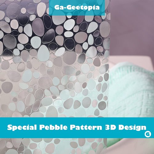 Ga-Geetopia EVA Clear Thin Shower Curtain Liner, Pebble Pattern 72x72 Inch Lightweight Plastic Bathroom Shower Showroom Inner Curtain with Rustproof Metal Grommets and Weighted Magnets(NO Hooks)