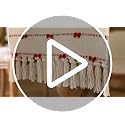 Caflife Christmas Table Runner 13x90 Inch Red and Beige Cotton with Tassels - Farmhouse Holiday Decor