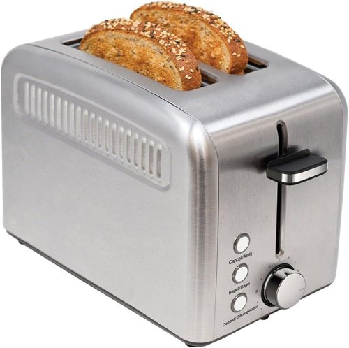 Kalorik 2-Slice Toaster - Extra-Wide Slots, Rapid Toasting, 6 Shade Settings, Stainless Steel