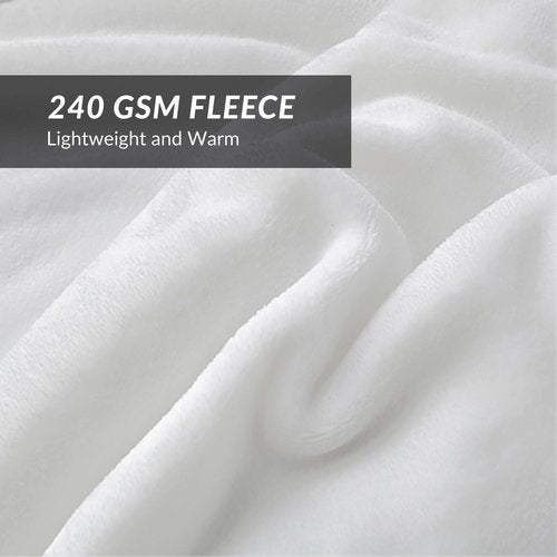 Bedsure GentleSoft Fleece Blanket - Soft, Lightweight Plush Queen Size Blanket in White, 90x90 Inches