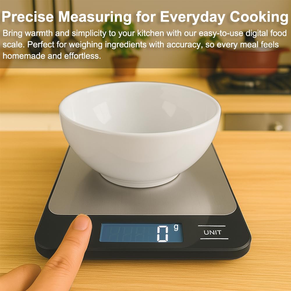 Skiennix Digital Kitchen Scale - Accurate Weight Measurement in Grams & Ounces | 11lb Capacity, LCD Display