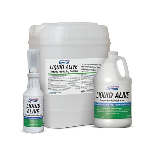 Dymon 33601 LIQUID ALIVE Odor Digester, 1gal Bottle, 4/Carton