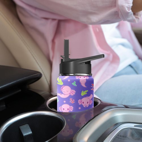 Axolotl Water Bottle - 18oz Stainless Steel Tumbler, Leakproof & BPA-Free for School & Sports