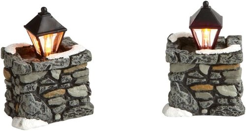 Department 56 Limestone Lamps - Gray Village Accessories, 1.89 Inch Size for Charming Decor