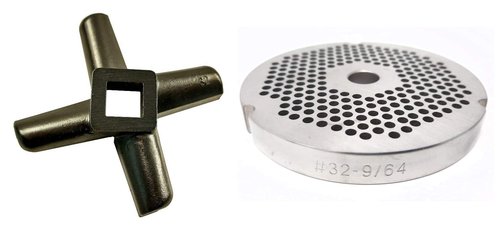 #32 9/64" Reversible Meat Grinder Plate - Cozzini Cutlery Imports (#32 - 9/64 Plate with Grinder Knife)