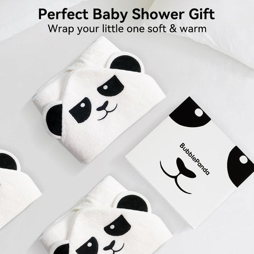 BubblePanda Hooded Baby Towels - Super Soft Bamboo Bath Towels for Newborns | 30 x 30 Inch
