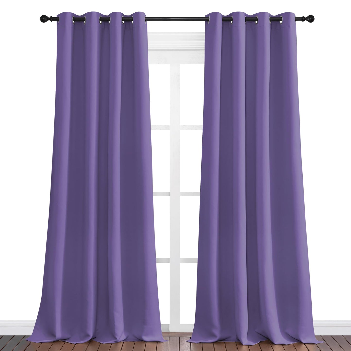 NICETOWN Lilac Purple Blackout Curtains 102" Long, 55" Wide, 2 Pieces for Office, Dining, Guest Room - Sound Reducing, Heat and Cold Block Panels for Modern Decorative
