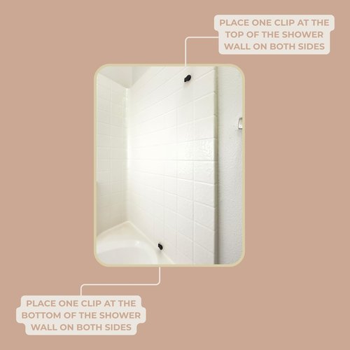 4 Pack Self Adhesive Shower Curtain Clips – Wall Mounted Clips Keep Curtain Closed and Contain Water Inside Shower – Easy Install Bathroom Splash Guards – Shower Accessories (Bright White)