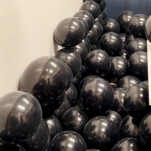 65 Pieces Matte Black Balloons - 12 Inch Latex Party Balloons for Birthday, Graduation & Halloween Decor