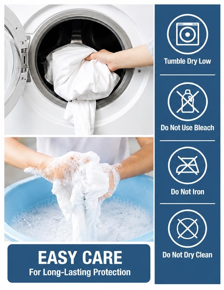 Queen Size Waterproof Mattress Protector Fitted, Breathable & Machine Washable