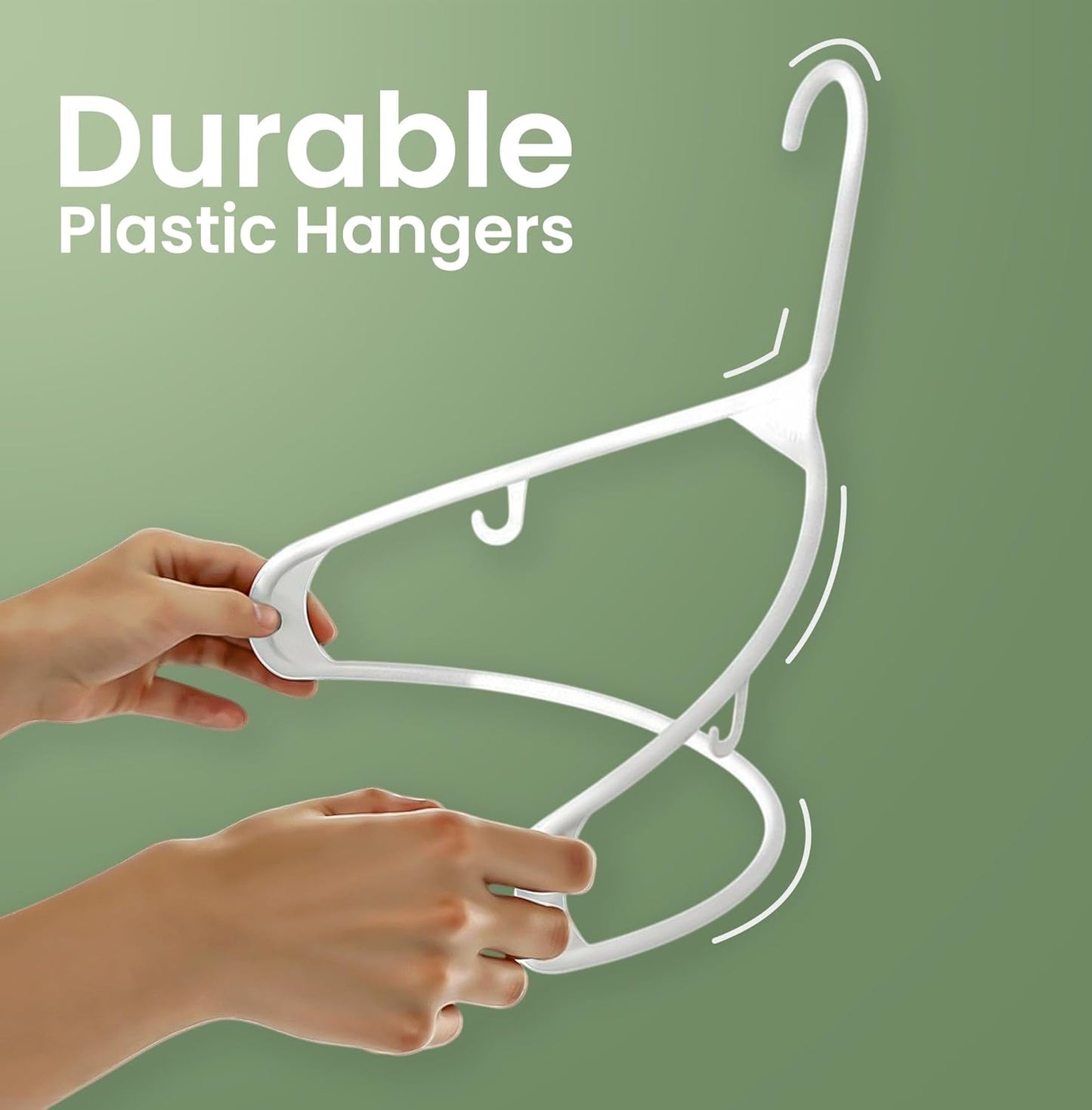 Utopia Home Plastic Hangers 50 Pack - Durable Space-Saving Closet Organizers - Essential for Shirts, Pants & Coats (White)