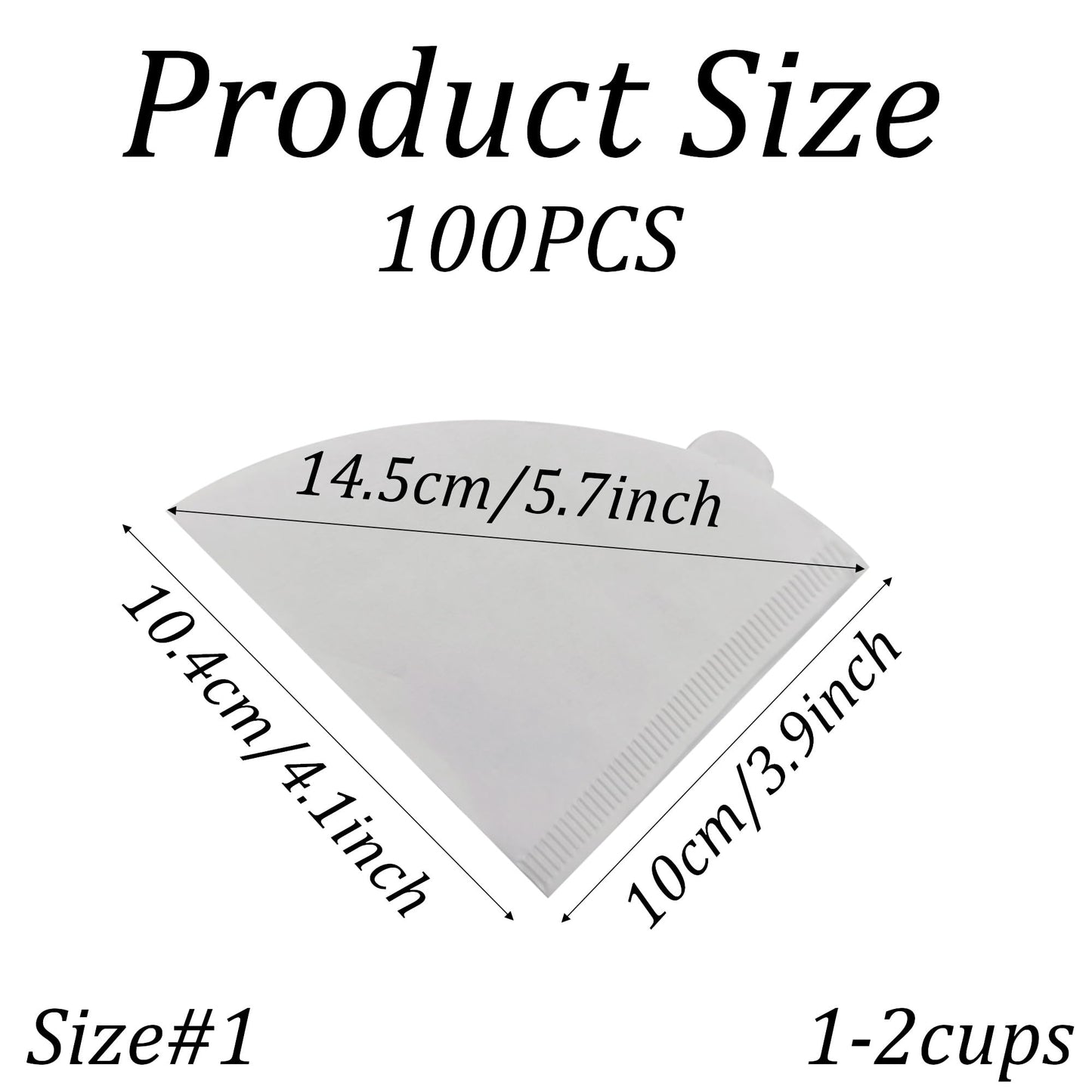 pson 100Pcs Coffee Filters #1, Disposable Coffee Filter Paper for 1-2 Cups, Compatible with Drip Coffee Maker and Pour Over(White)