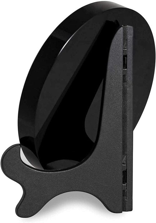 JIEXUAN Black Obsidian Scrying Mirror, Black Obsidian Circle Disc Feng Shui Mirror with Stand, Home Desk Decor Crafts (18cm)