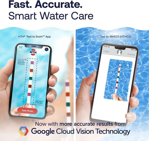 HTH 1276 Swimming Pool Test Strips - 6-Way Water Chemical Tester | 30 Strips for Accurate Testing