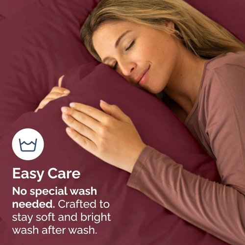 King Pillow Cases by LuxeDream - Ultra Soft Hotel Quality Covers - Wrinkle Free & Easy Care - 8 Piece Set in Burgundy