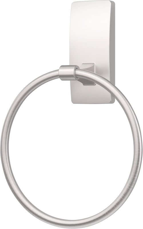 Command Hand Towel Holder - Satin Nickel | Water-Resistant & Rust-Resistant Bathroom Organizer, Holds 5 lbs