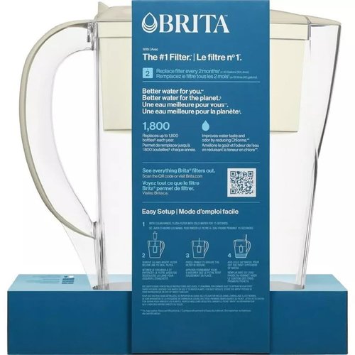 Brita Space Saver 6 Cup Water Filter Pitcher with 1 Standard Filter, Beige