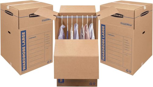 Bankers Box Tall Wardrobe Box - 3 Pack | 24" x 24" x 40" - Durable Storage Solution