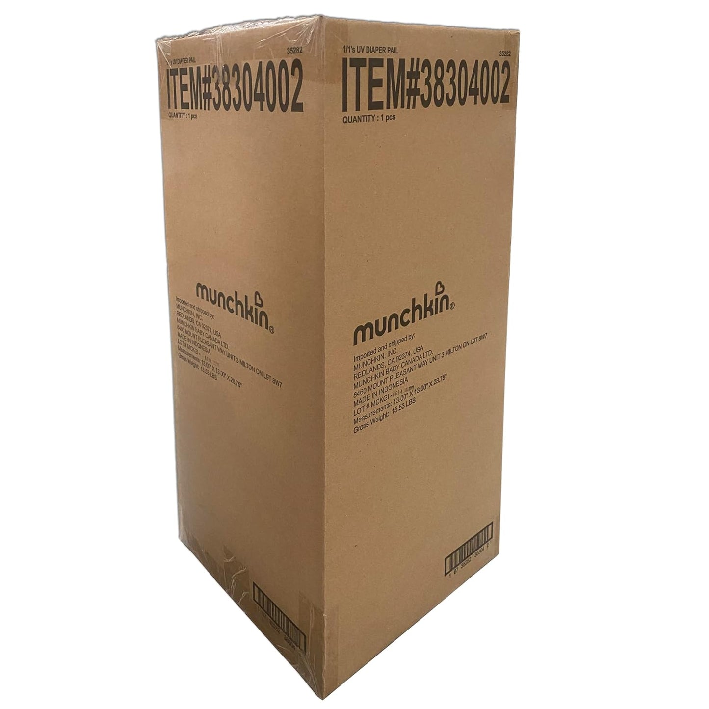 Munchkin® UV Diaper Pail - Superior Odor Control with 1 UV Snap, Seal & Toss™ Bag & Refill Ring