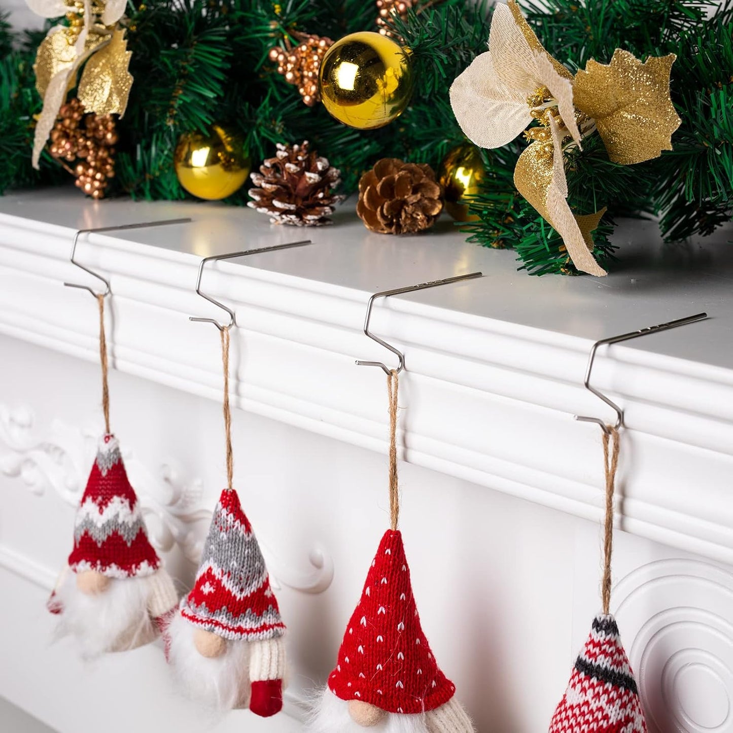 Skiennix 100-Count Metal Gutter Hooks - Durable Outdoor Christmas Light Hangers for Easy Installation