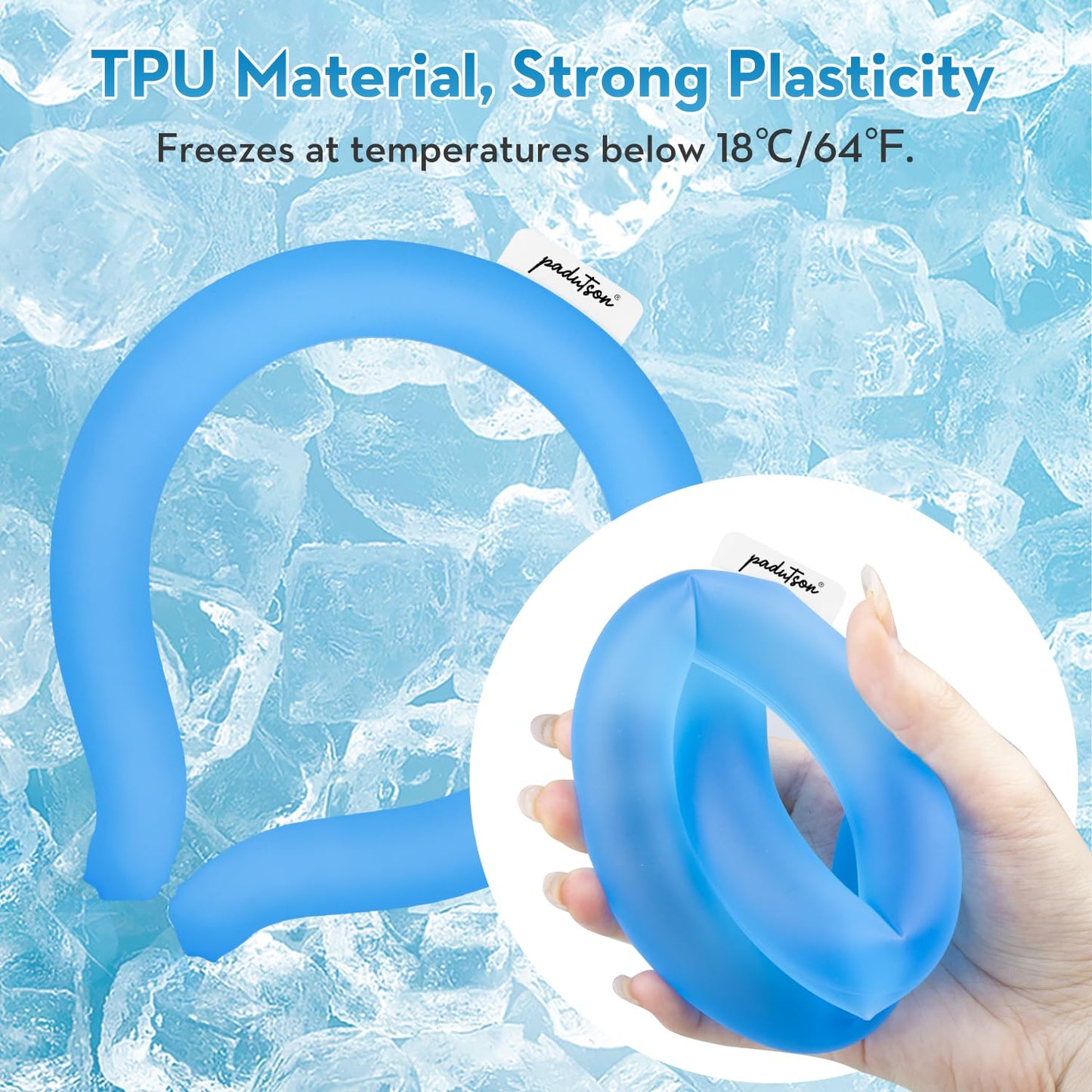 Neck CoolingTube, Reusable Ice Cooler Wearable Body CoolingProducts, Neck Coolers for Hot Weather