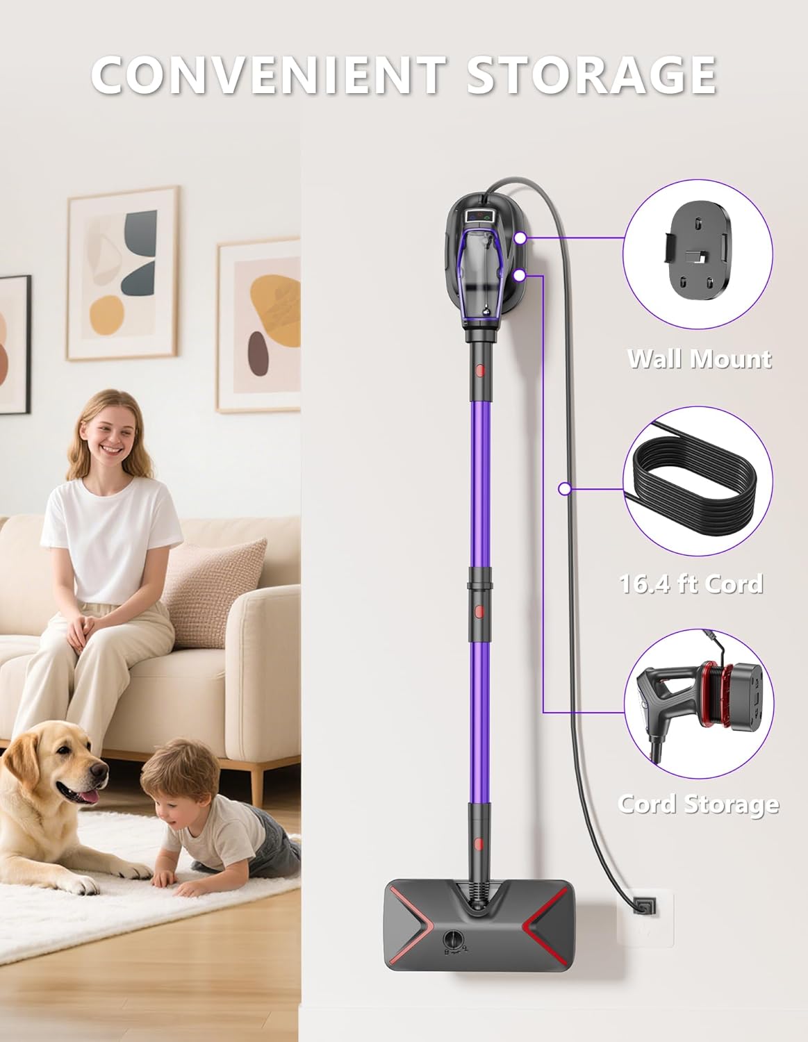 Skiennix Steam Mop - Heavy Duty All-in-One Cleaner for Hardwood, Tile, Walls & More | Detachable Handheld Steamer