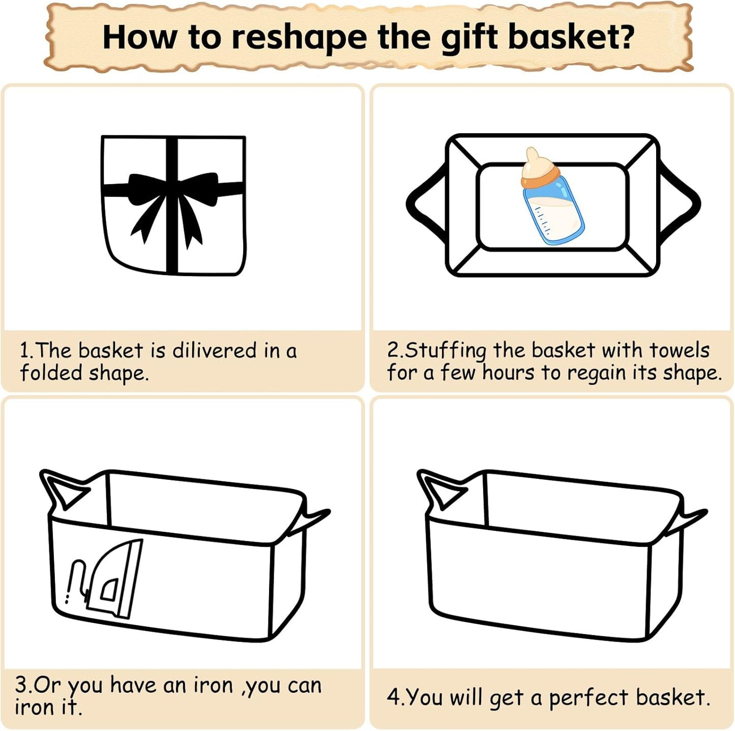 OIAHOMY Woven Basket - Versatile Storage Solution with Gift Bags & Ribbons | White Nursery Organizer