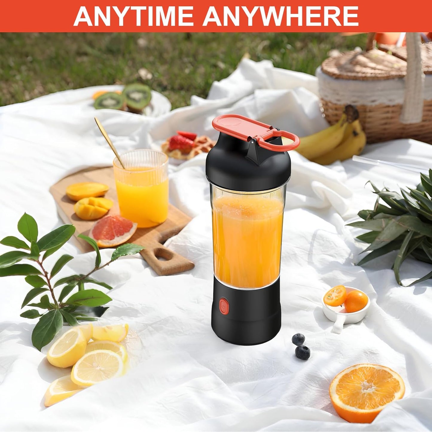 Skiennix Portable Blender - 25oz Personal Smoothie Maker with 6 Blades | USB-C Rechargeable, Black