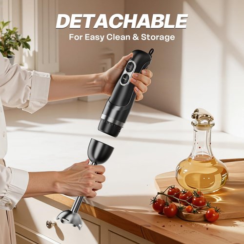 Immersion Blender - Corded Electric Handheld Stick Mixer with Stainless Steel Blades | 2 Speed for Smoothies & Soups