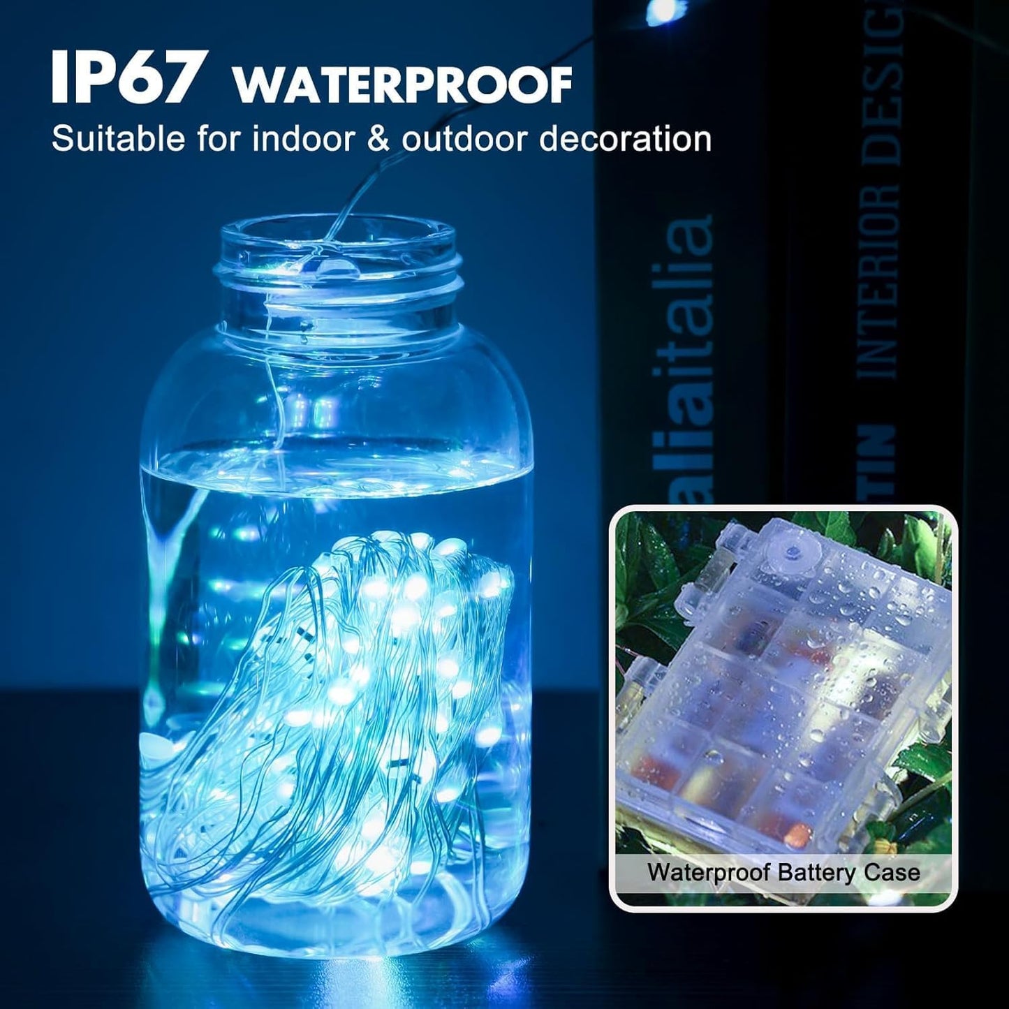 Skiennix 39Ft RGB Color Changing Fairy Lights - Battery Operated String Lights with Remote & Timer for Indoor/Outdoor Use