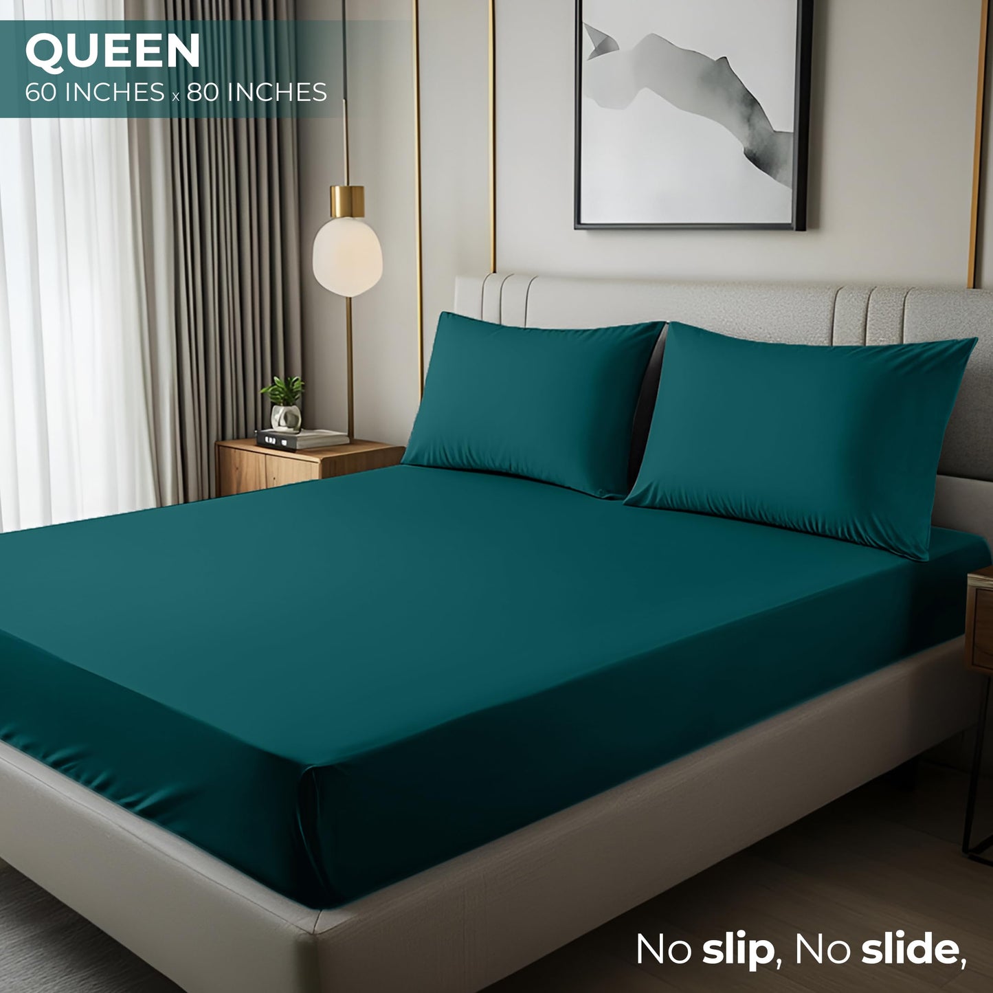 Utopia Bedding Queen Fitted Sheet - Bottom Sheet - Deep Pocket - Soft Microfiber - Shrinkage and Fade Resistant - Easy Care -1 Fitted Sheet Only (Teal)