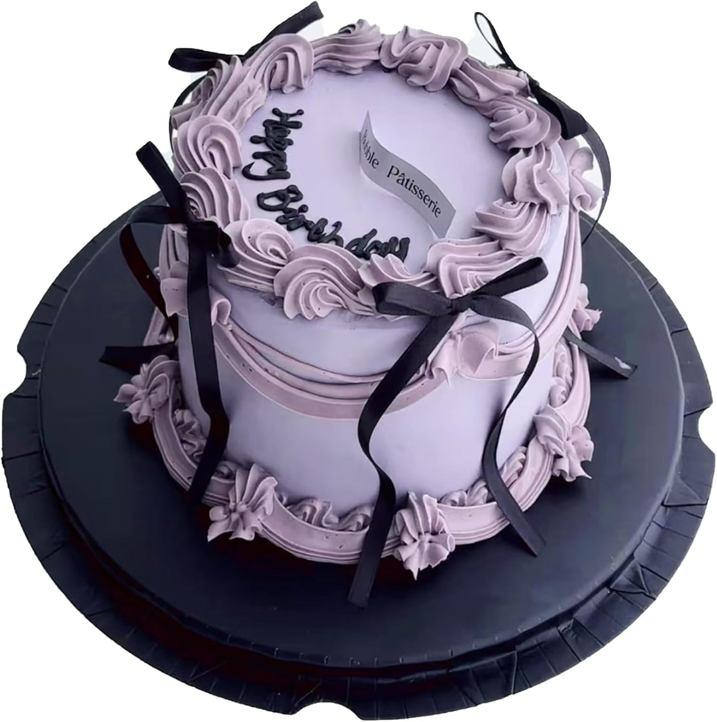 Skiennix 20 Pack Bow Cupcake Toppers - Elegant Black Bowknot Ribbons for Birthday & Wedding Celebrations