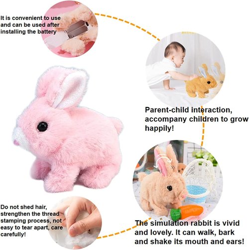 Bunny Realistic Bunny Toy - Interactive Hopping Toy That Walks and Talks | Educational Fun for Kids