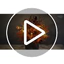 Artificial Fall Decor Stems with Pumpkins & LED String Lights - Indoor Outdoor